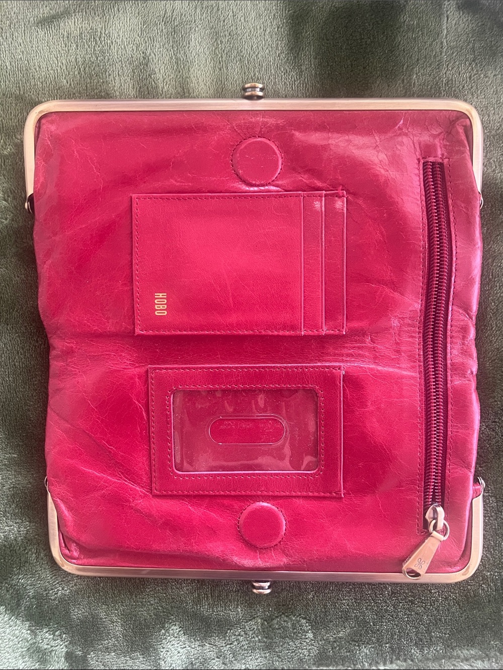 HOBO Embossed Pink Velvet Frame Clutch - Picture 2 of 3